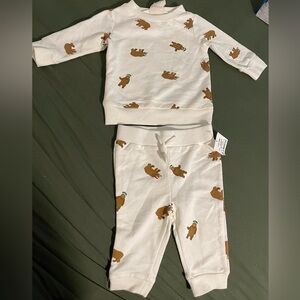 First Impressions- 0-3m - Christmas Bear sweater outfit